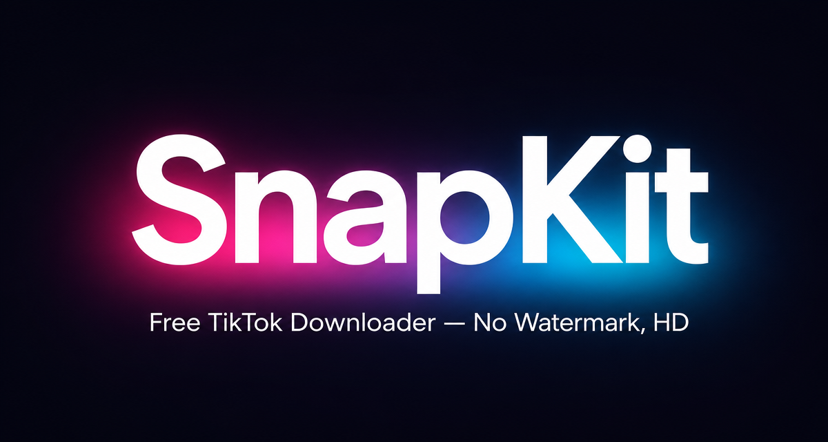 SnapKit branded card illustrating how to download TikTok videos without watermark